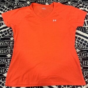 Under Armour Women’s Bright Orange V-Neck Performance Tee